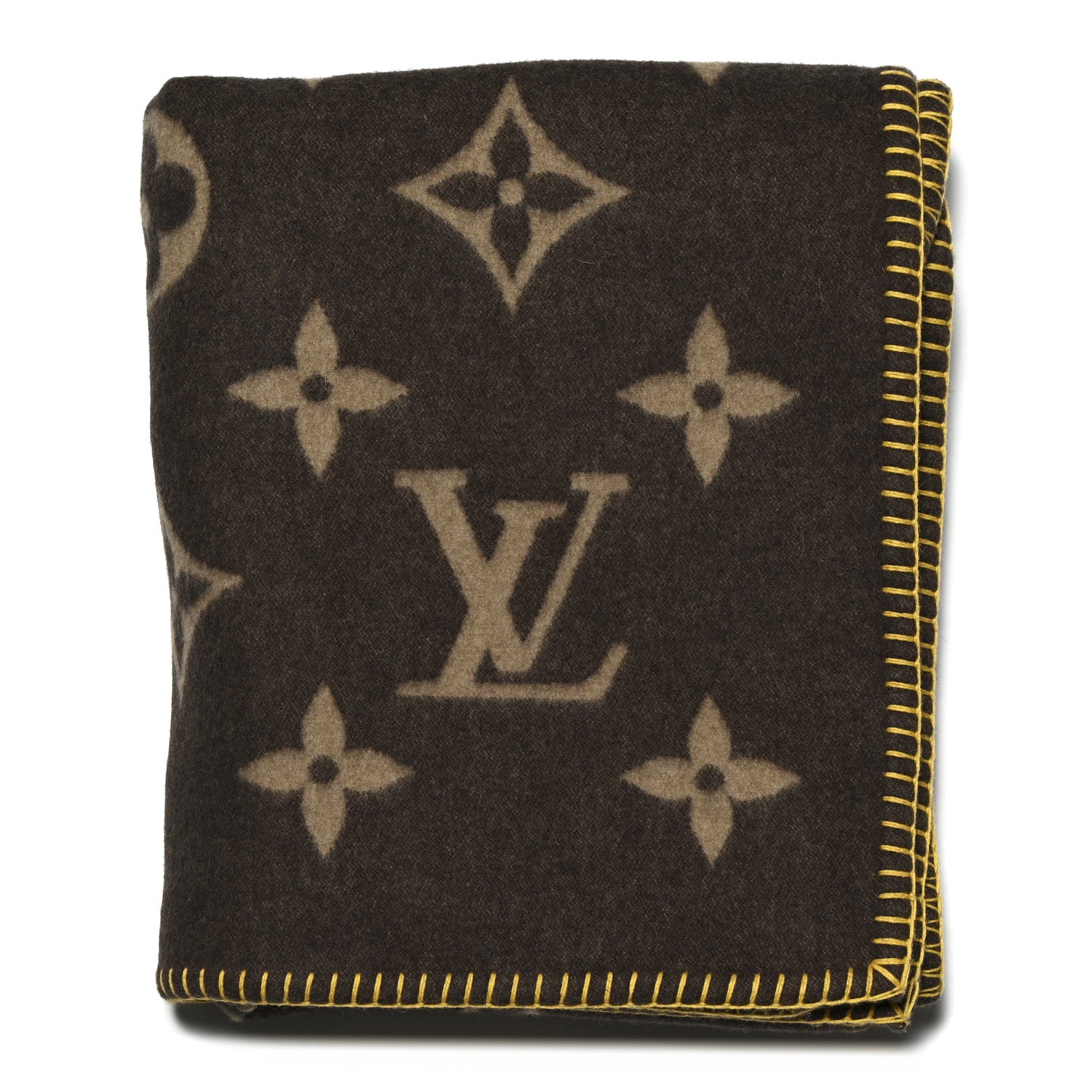 Louis Vuitton Lambswool Angora Monogram Blanket Marron 1 of 3