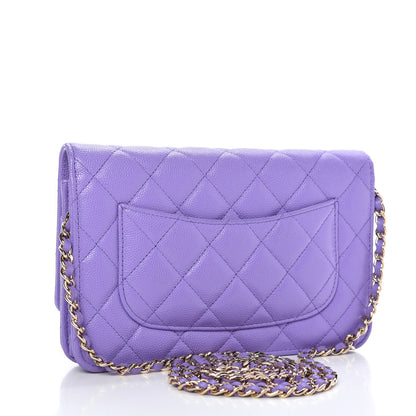 Chanel Caviar Quilted Wallet On Chain WOC Purple 3 of 11