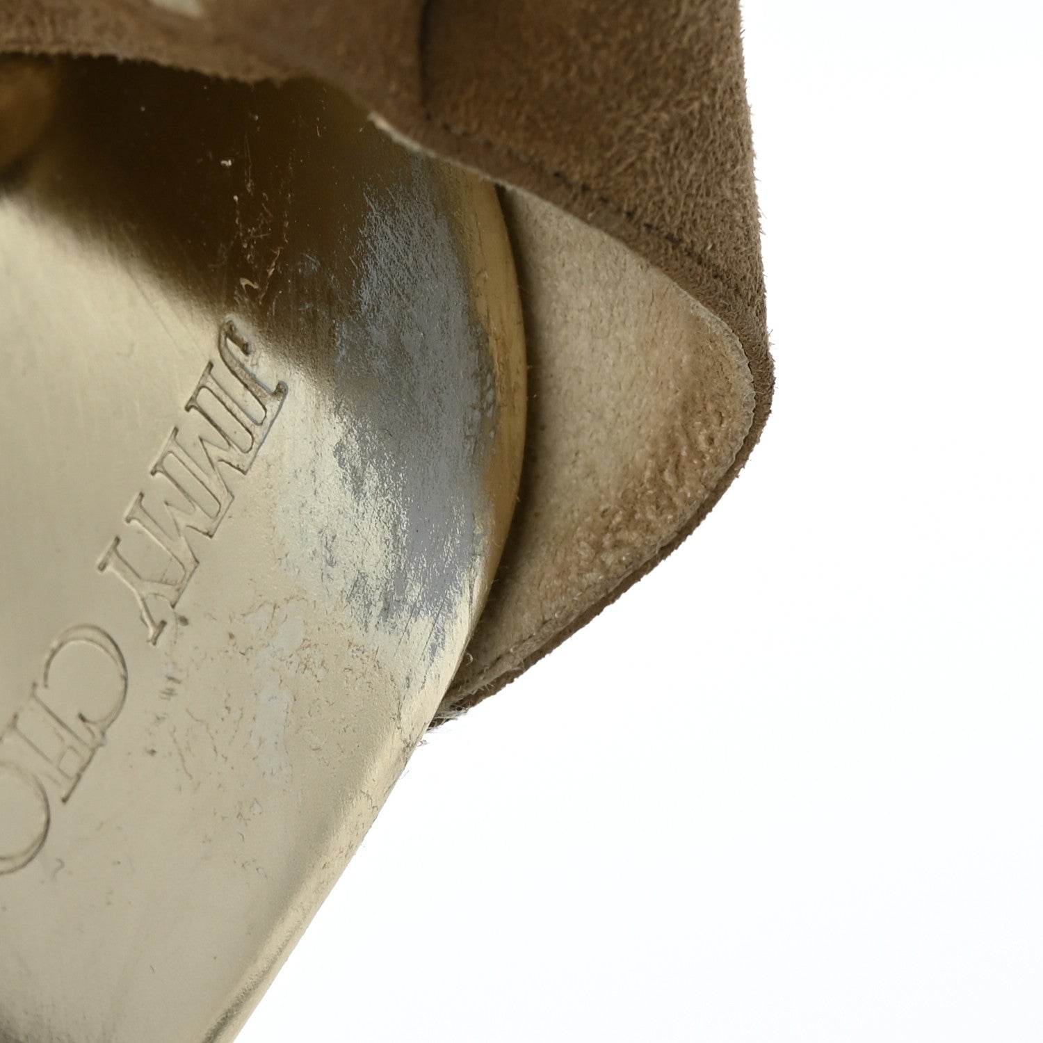 Jimmy Choo Suede Peep-Toe Cork Wedge Sandal 36.5 Beige 8 of 8