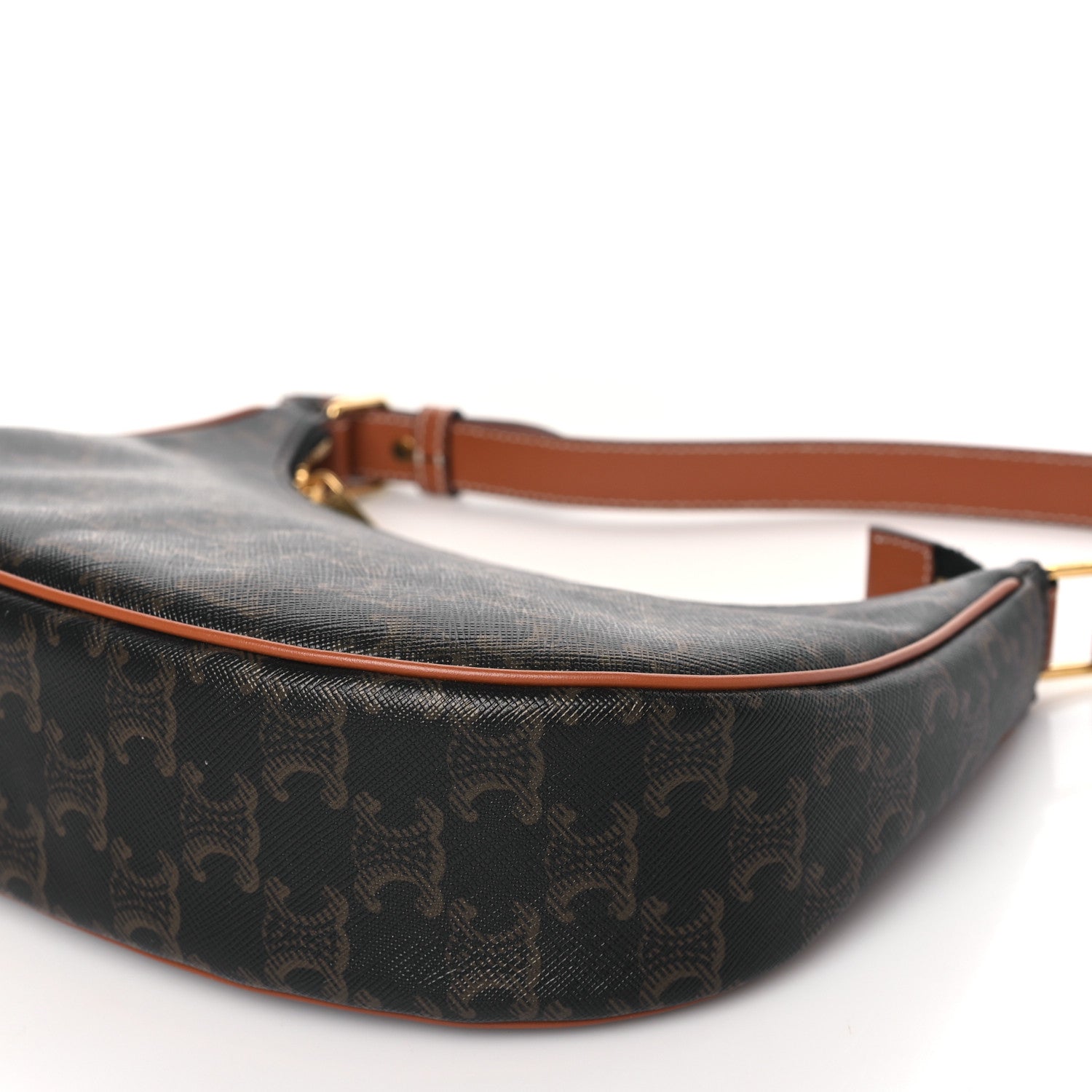 Celine Triomphe Canvas Calfskin Ava Shoulder Bag Tan 9 of 9