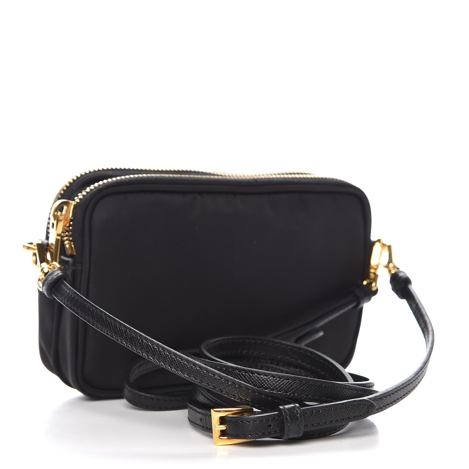 Prada Tessuto Nylon Convertible Crossbody Wristlet Black 4 of 10