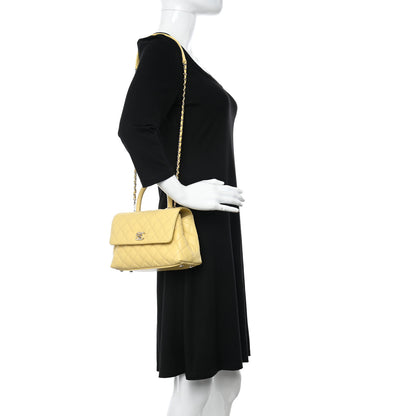Chanel Caviar Quilted Mini Coco Handle Flap Yellow 2 of 11