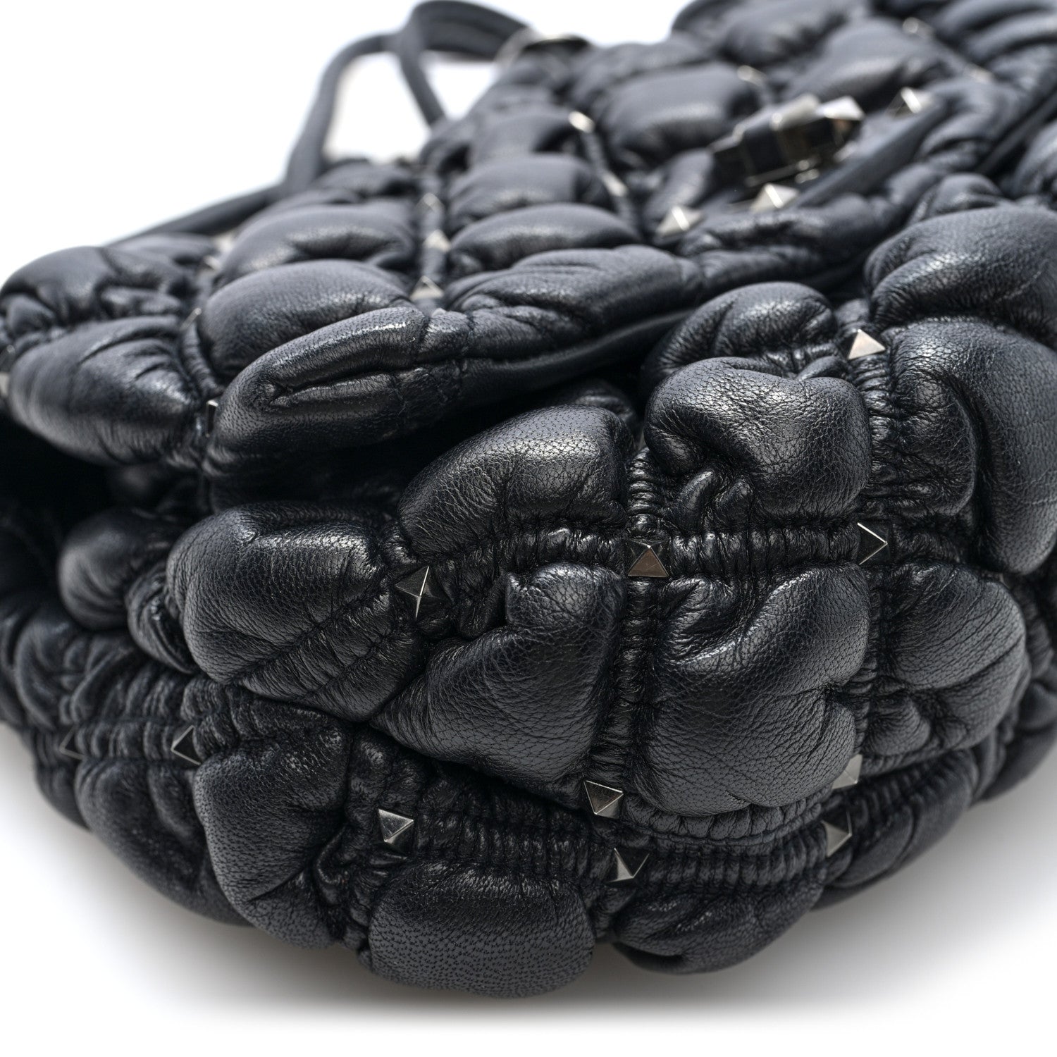 Valentino Garavani Nappa Medium Spikeme Shoulder Bag Black 7 of 8