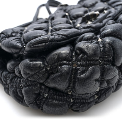 Valentino Garavani Nappa Medium Spikeme Shoulder Bag Black 7 of 8