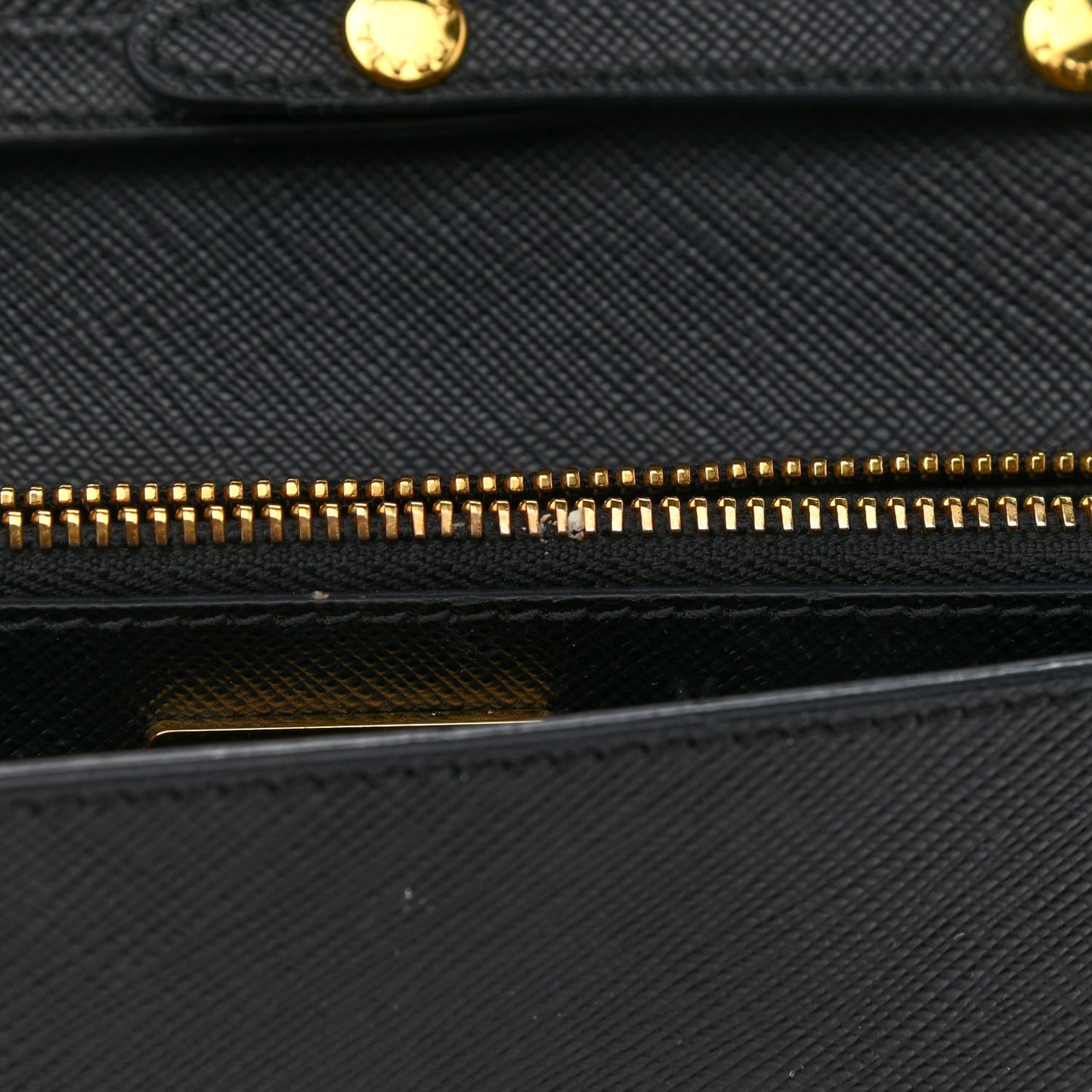 Saffiano Metal Flap Wallet With Strap Black