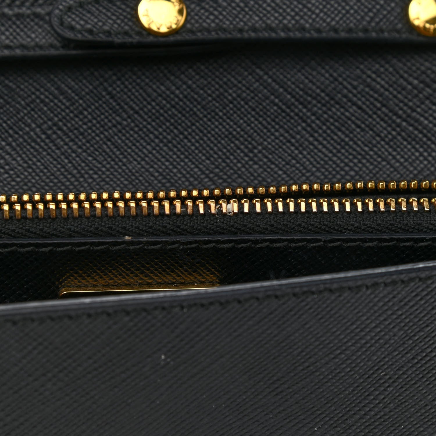 Prada Saffiano Metal Flap Wallet With Strap Black 9 of 9