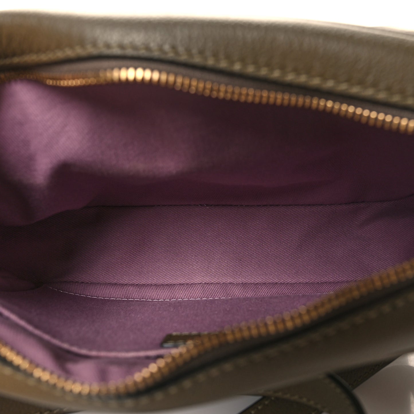 Grained Calfskin Medusa Camera Bag Khaki