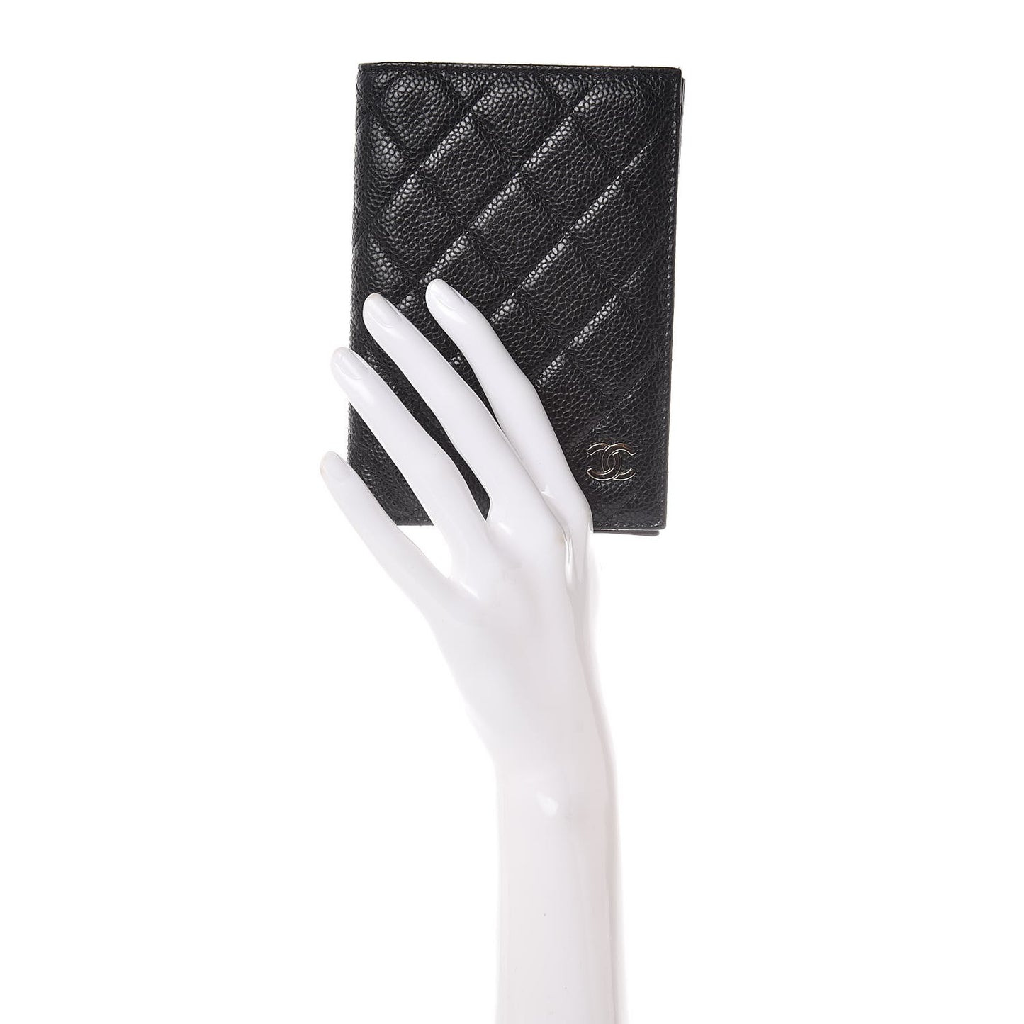 Caviar Quilted Passport Holder Black