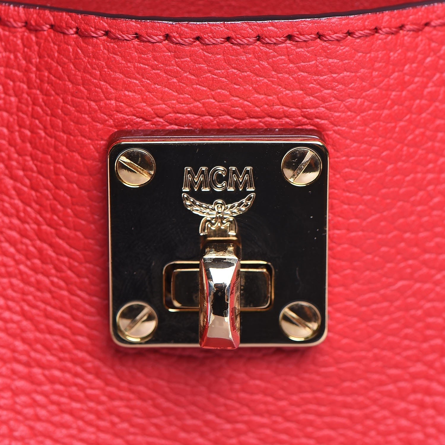 MCM Grained Calfskin Medium Milla Hobo Ruby Red 8 of 24
