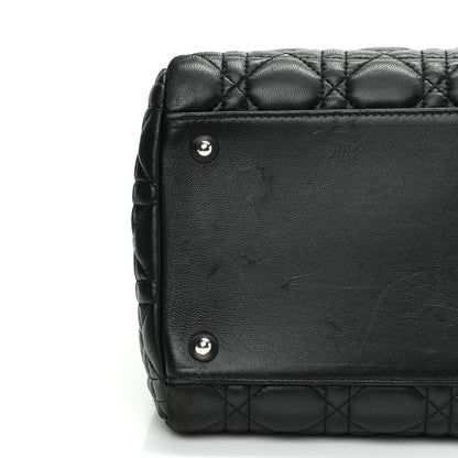Christian Dior Lambskin Cannage Medium Dior Soft Shopping Tote Black 9 of 11