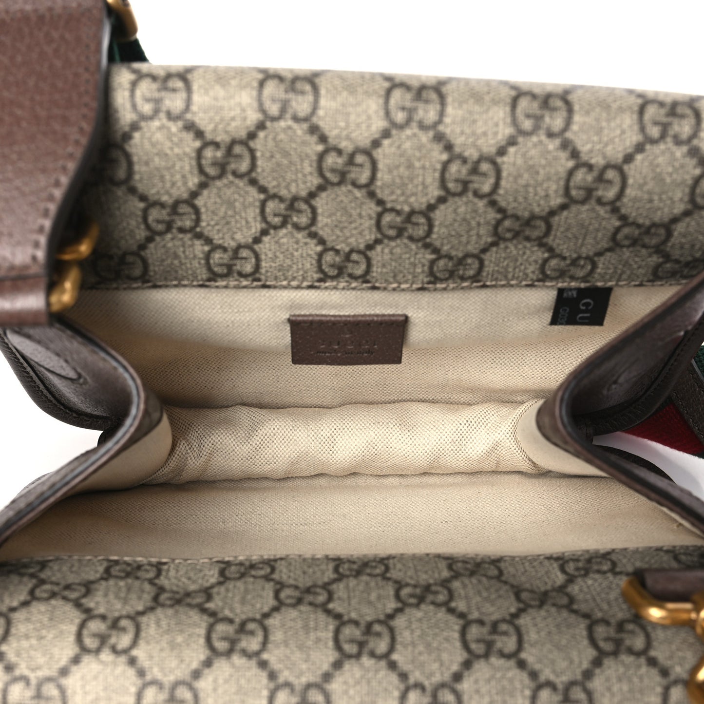 GG Supreme Monogram Web Small Neo Vintage Double Flap Messenger Bag Beige New Acero