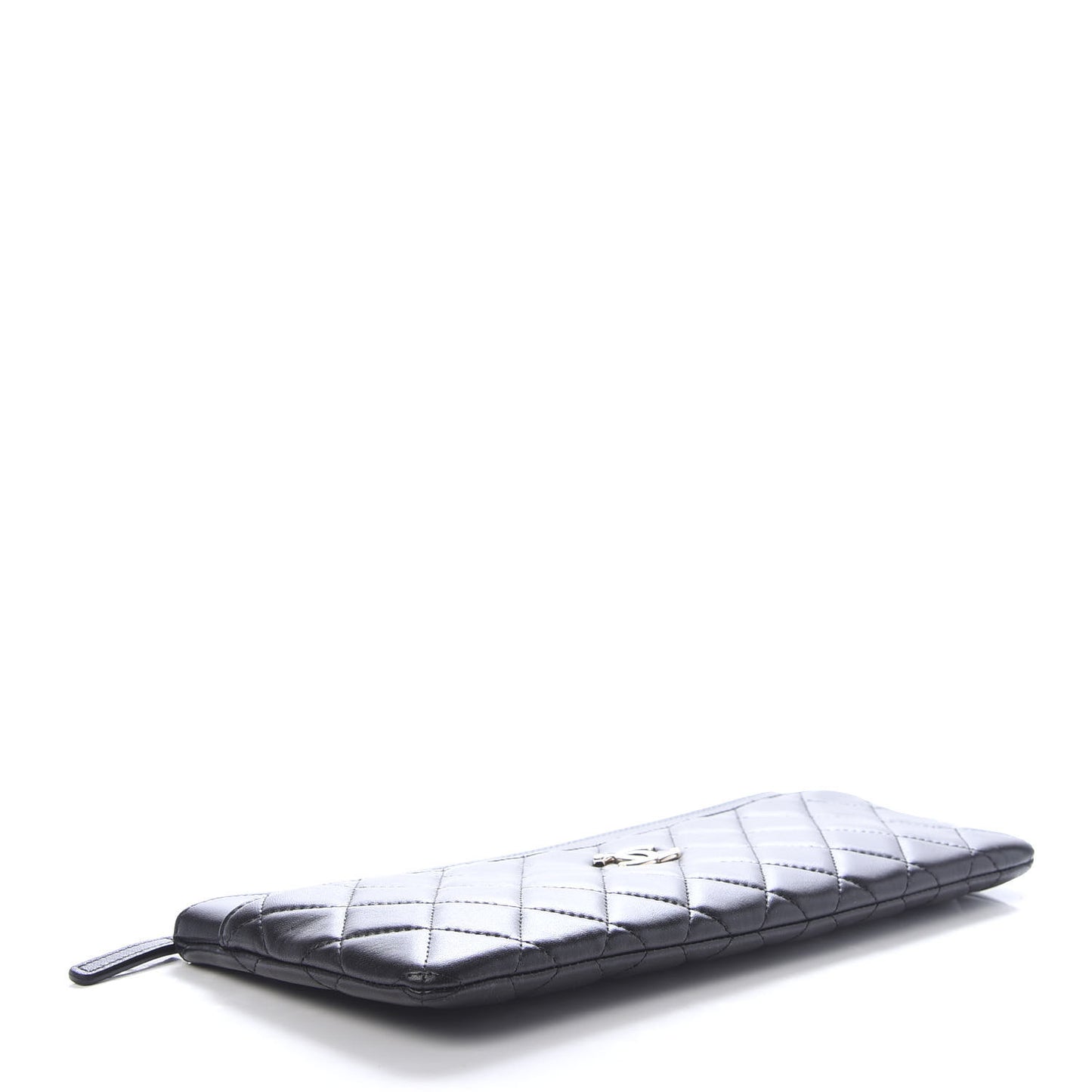 Lambskin Quilted Flap Clutch Black