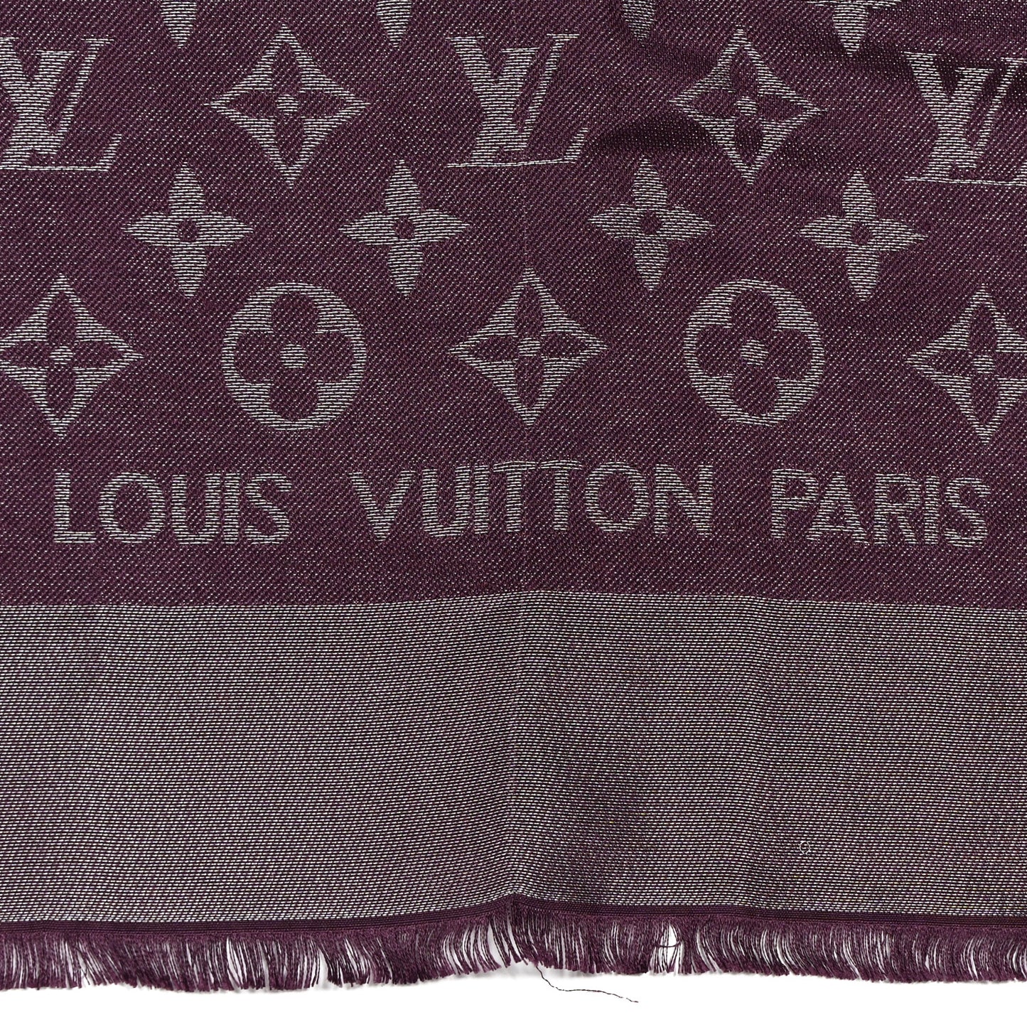 Silk Lurex Wool Monogram Shine Shawl Amarante
