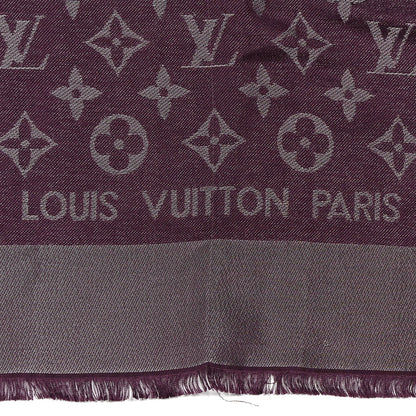 Louis Vuitton Silk Lurex Wool Monogram Shine Shawl Amarante 2 of 6