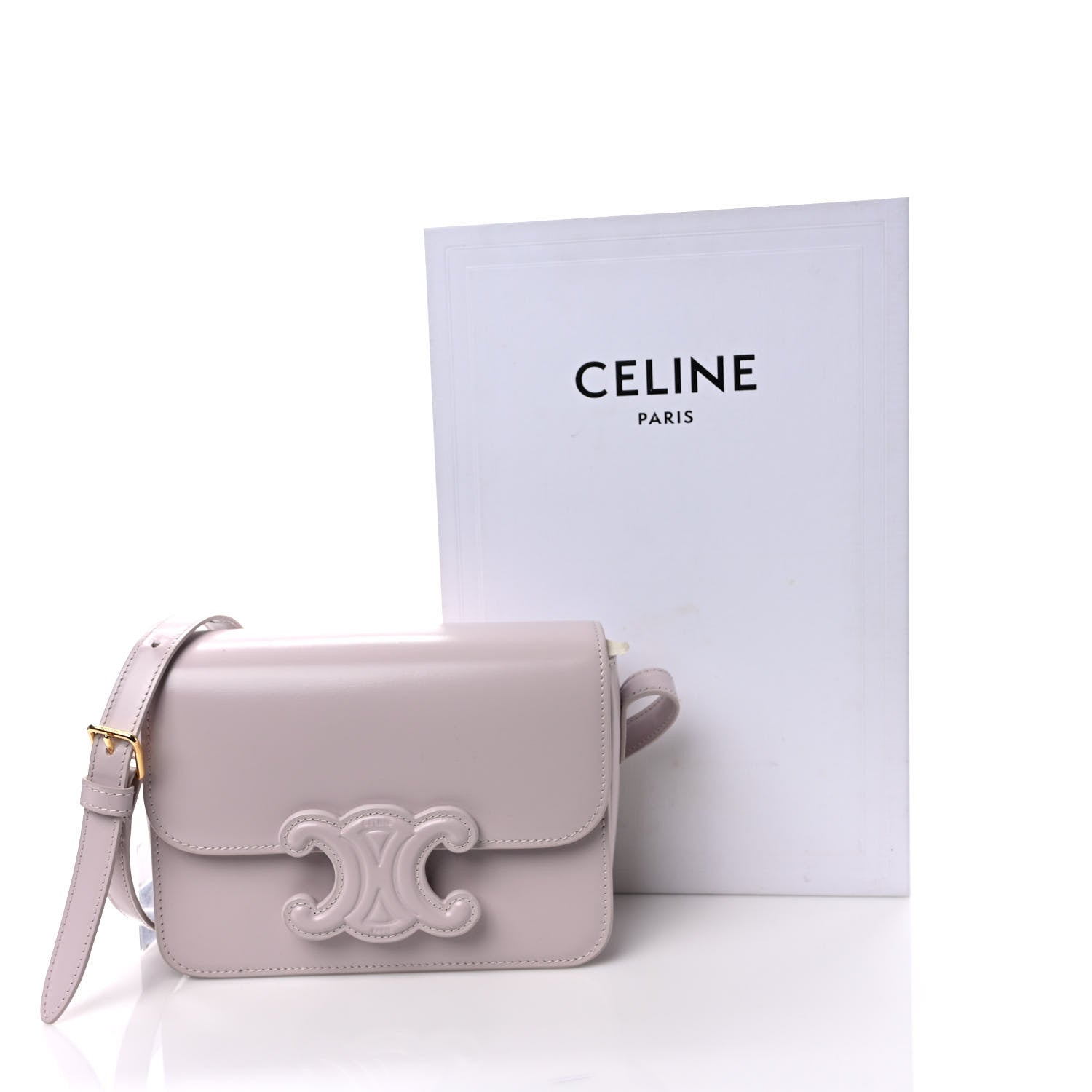 Celine Shiny Calfskin Teen Cuir Triomphe Poudre 9 of 9