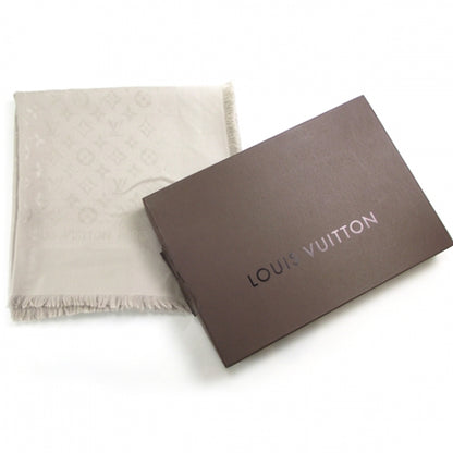 Louis Vuitton Monogram Shawl Silk/Wool Scarf Beige 3 of 6