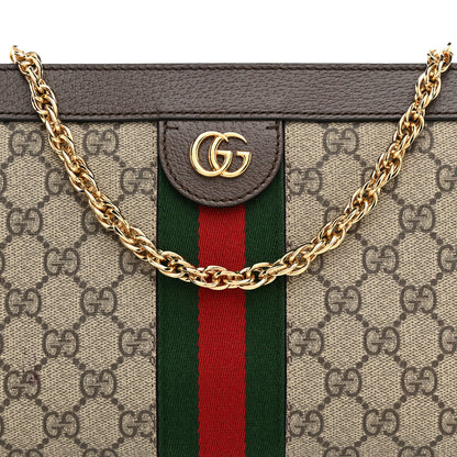 Gucci GG Supreme Monogram Web Small Ophidia Chain Shoulder Bag Brown 7 of 9