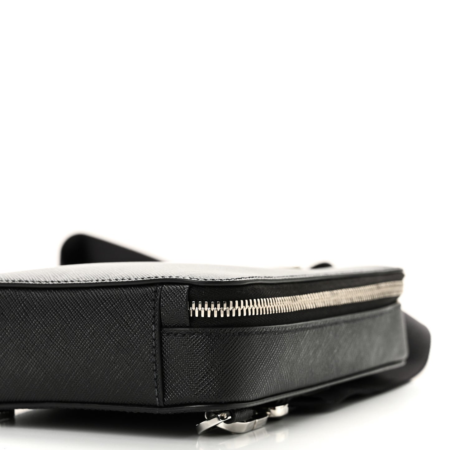 Saffiano Travel Brique Crossbody Messenger Bag Black