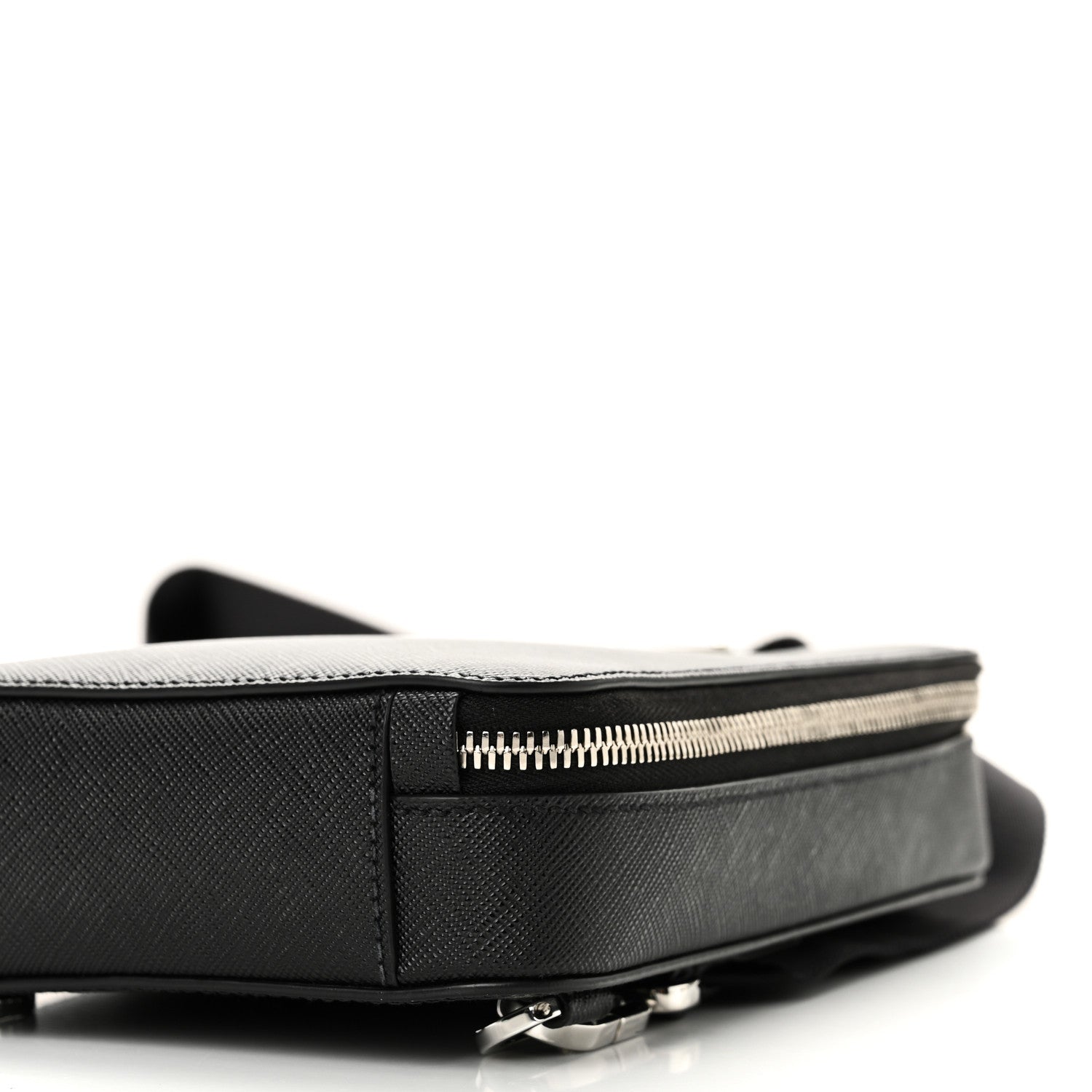 Prada Saffiano Travel Brique Crossbody Messenger Bag Black 9 of 9