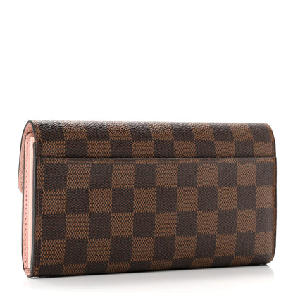 Louis Vuitton Damier Ebene Sarah Wallet NM Rose Ballerine 3 of 10