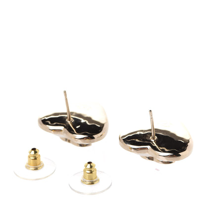Chanel Pearl CC Heart Earrings Gold 3 of 5