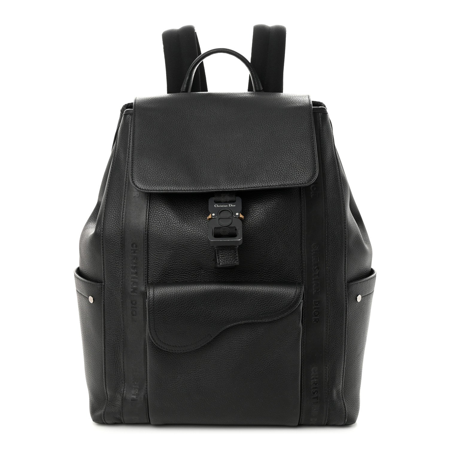 Christian Dior Grained Calfskin Saddle Backpack Black 1 of 11