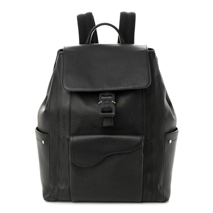 Christian Dior Grained Calfskin Saddle Backpack Black 1 of 11