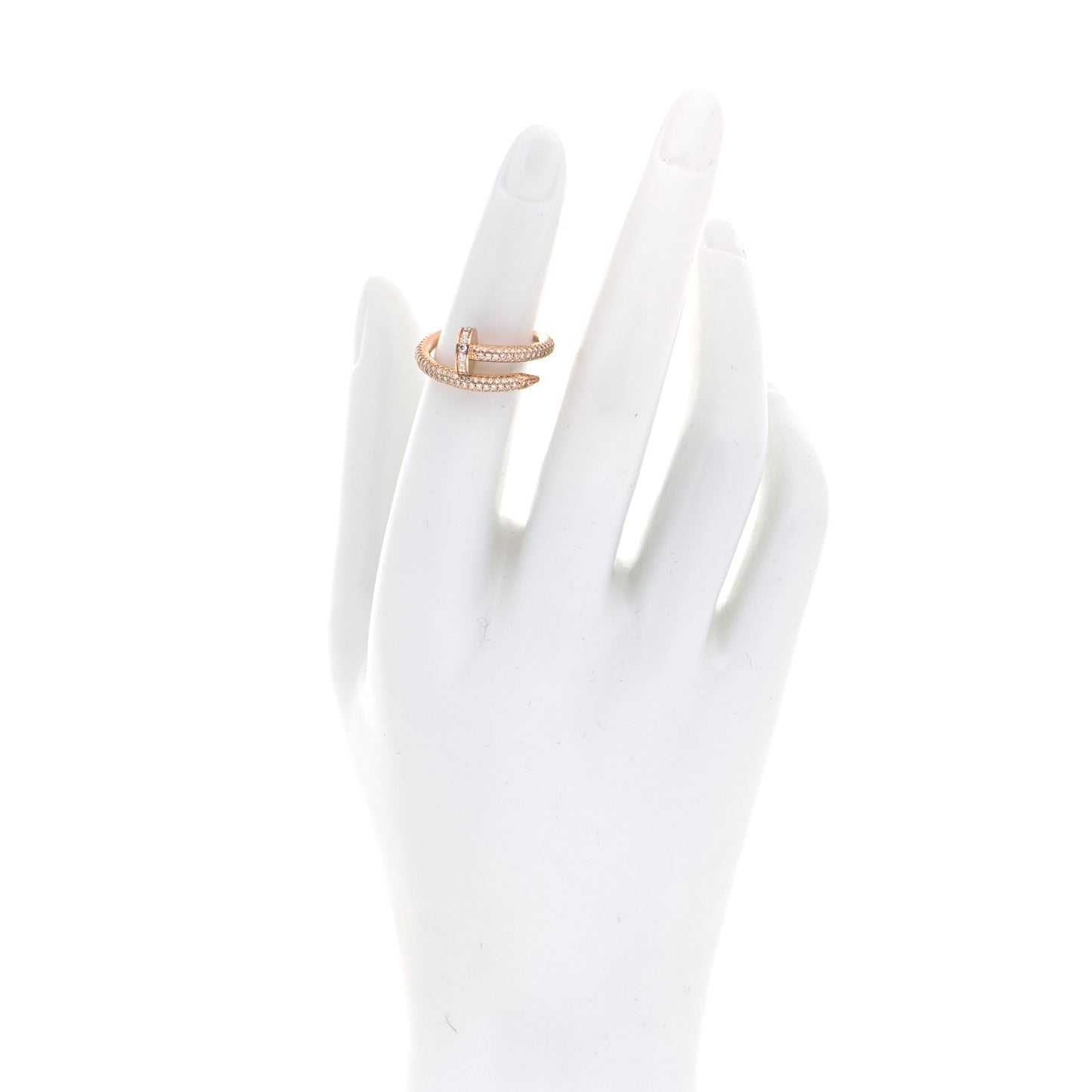 18K Pink Gold Diamond Juste Un Clou Full Paved Ring 51 5.75