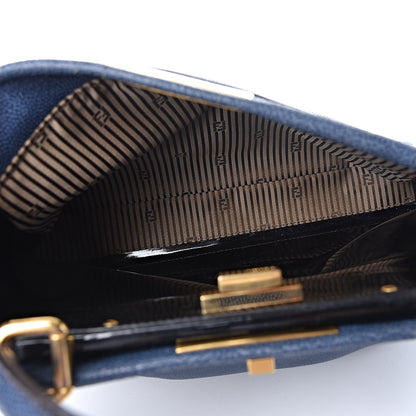 Fendi Patent Medium Peekaboo Iconic Satchel Blue 5 of 13