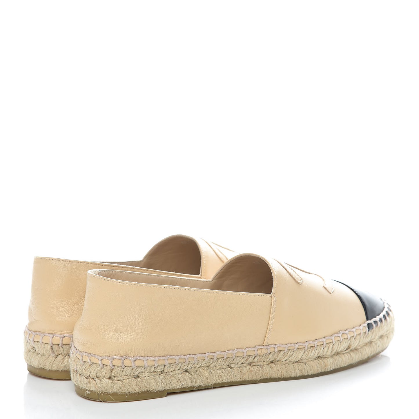 Lambskin CC Espadrilles 37 Beige Black
