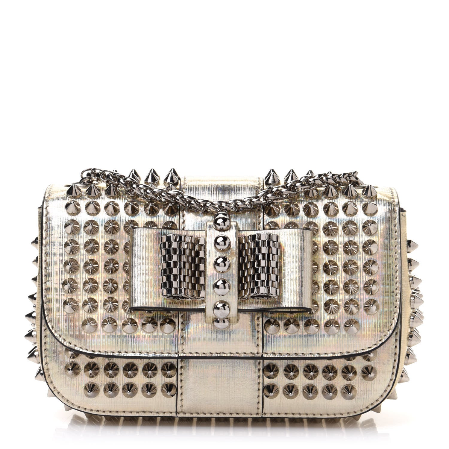 Christian Louboutin Specchio Galactic Spikes Sweety Charity Crossbody Bag Platine 1 of 11