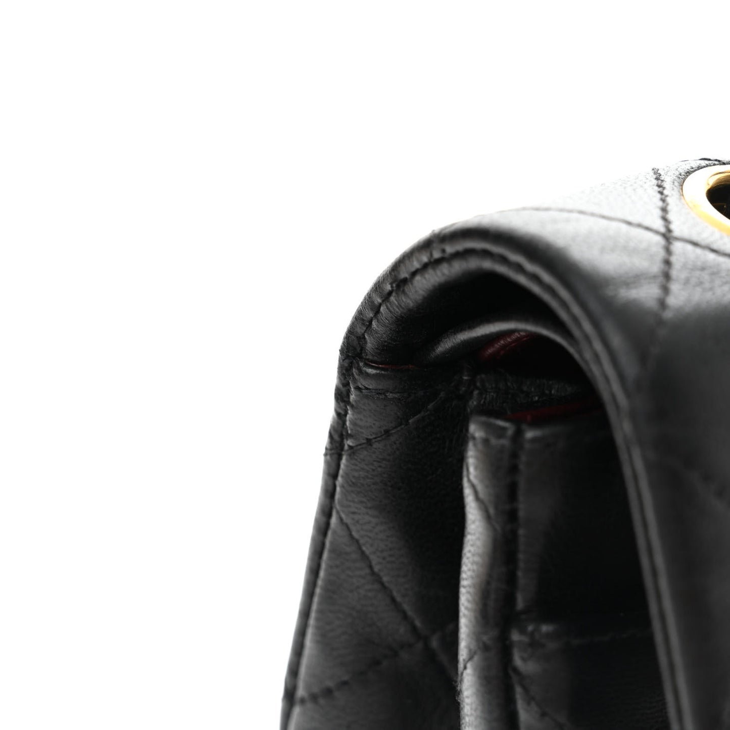 Lambskin Quilted Small Double Flap Black