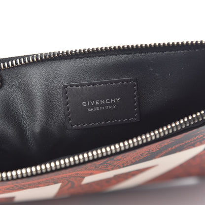 Givenchy Calfskin Paisley Print Medium Clutch Orange Black 7 of 8