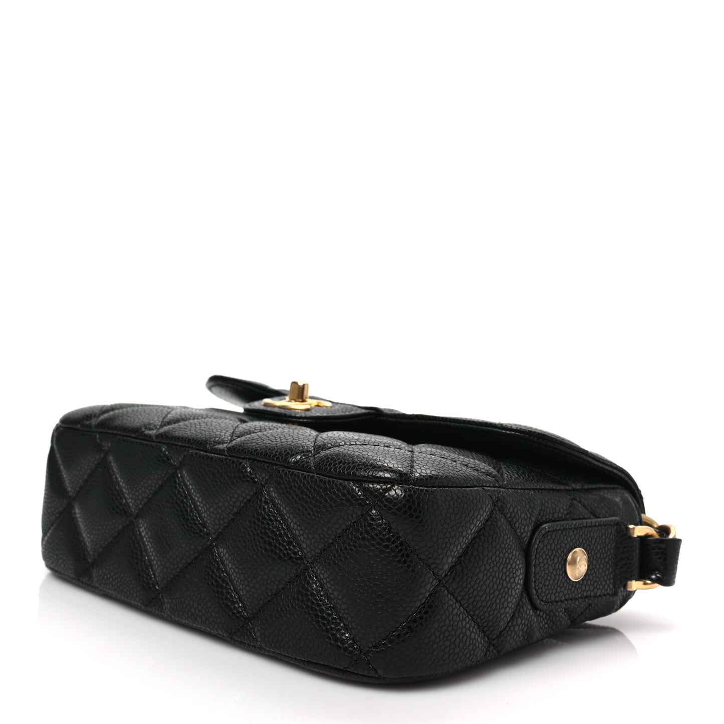 Caviar Quilted Small Chain Flap Black