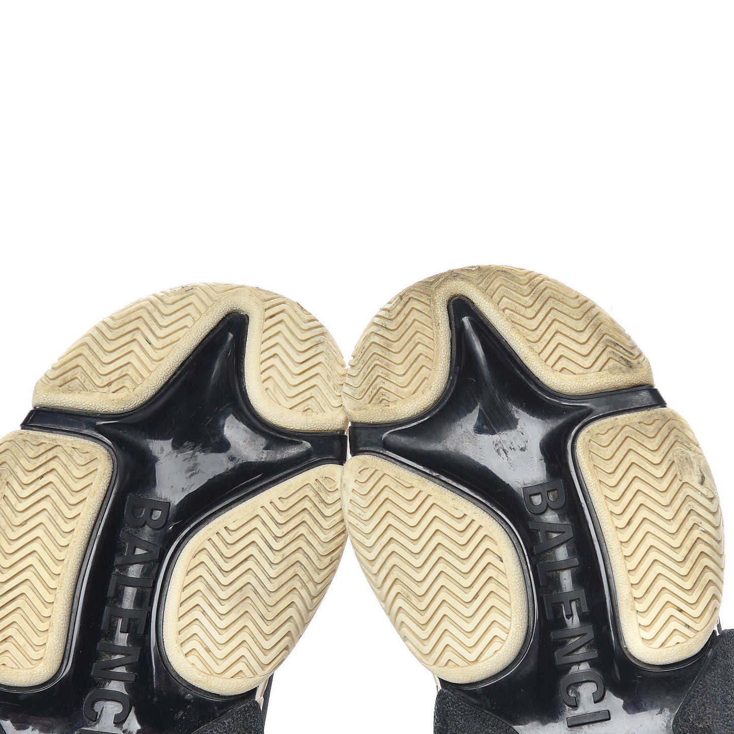 Fabric Mesh Womens Triple S Sneakers 38 Beige Black