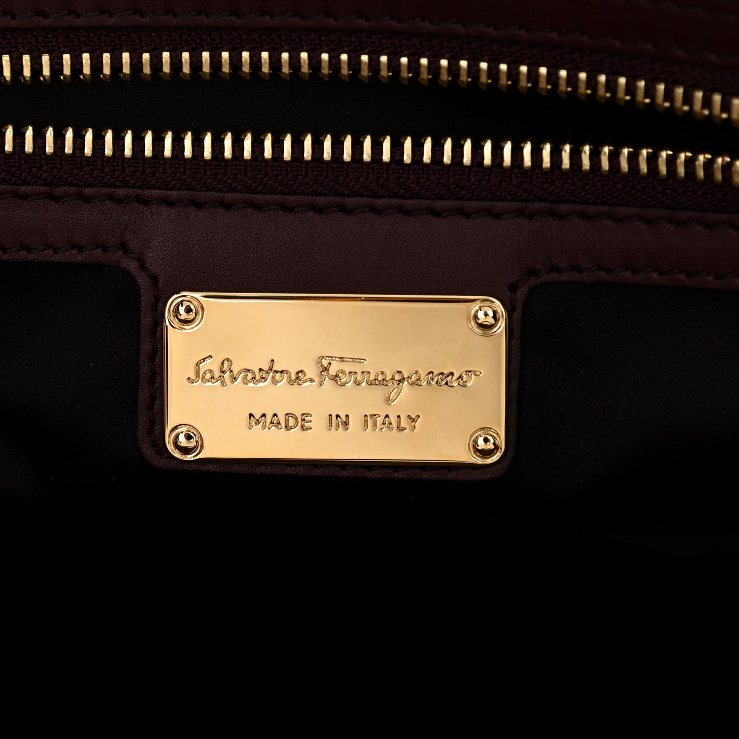 Salvatore Ferragamo Calfskin Fiamma Bag Rouge Black 6 of 8