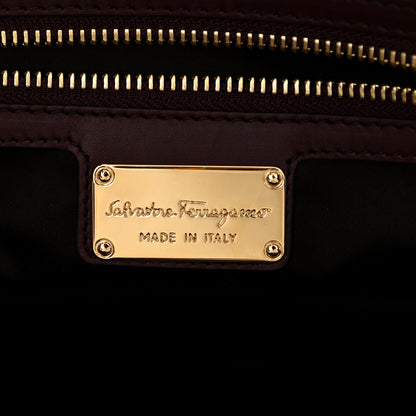 Salvatore Ferragamo Calfskin Fiamma Bag Rouge Black 6 of 8