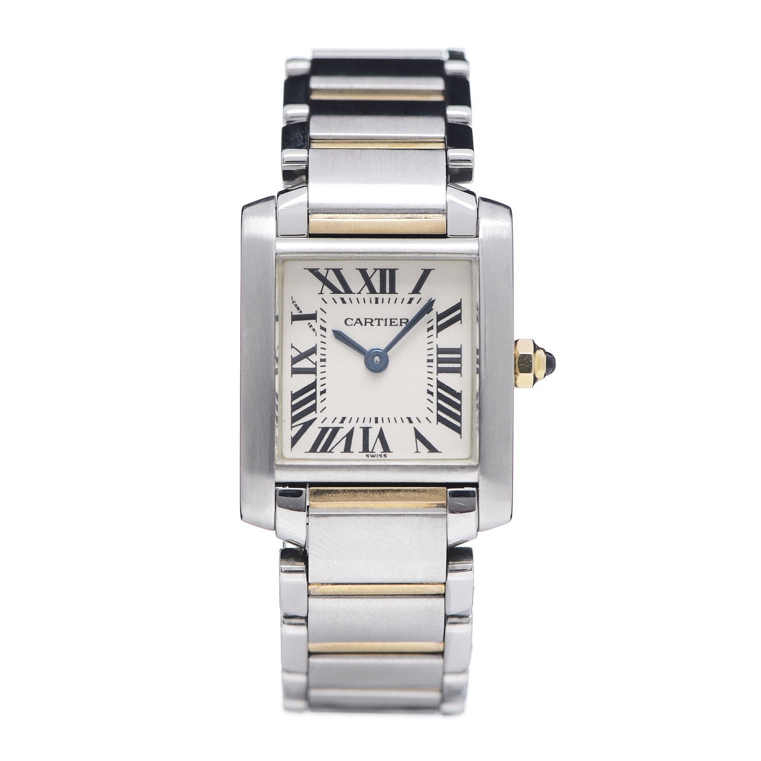 Cartier Stainless Steel 18K Yellow Gold 20mm Tank Francaise Quartz Watch 1 of 6