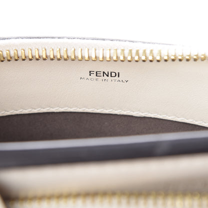 Fendi Vitello Baltico Ribbon Lace Up Floral Small DotCom Click Chain Satchel White Multicolor 10 of 19