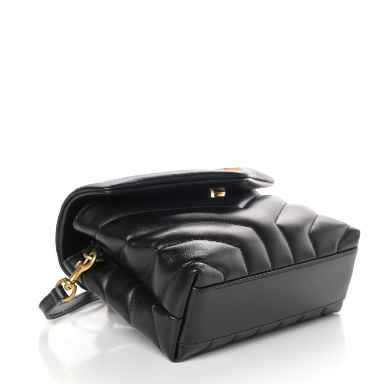 Saint Laurent Calfskin Y Quilted Monogram Toy Loulou Crossbody Bag Black 4 of 9
