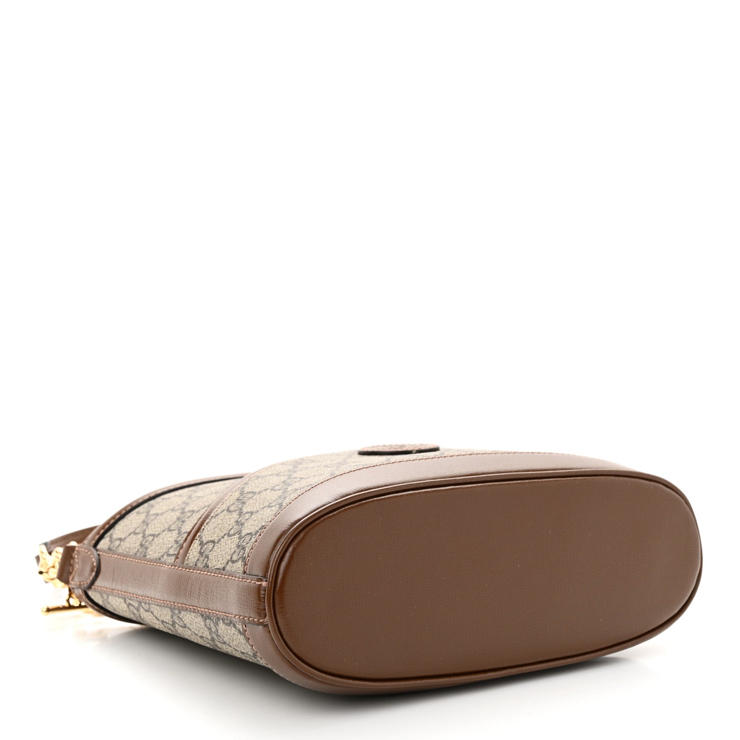 Gucci GG Supreme Monogram Azalea Calfskin Retro Interlocking G Chain Shoulder Bag Beige Ebony Brown Sugar 4 of 12