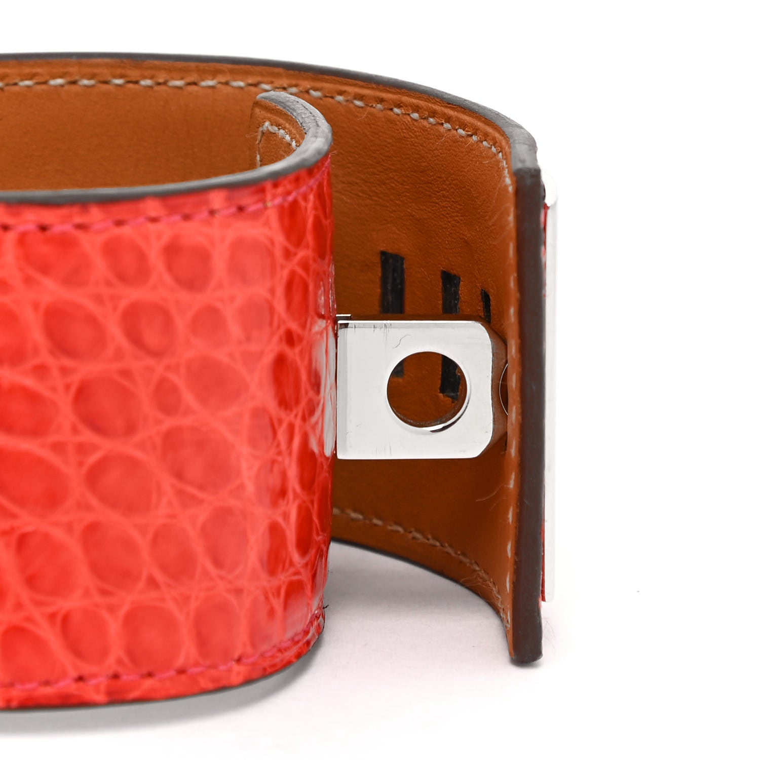 Hermes Matte Alligator Collier De Chien CDC Bracelet S Geranium 4 of 8