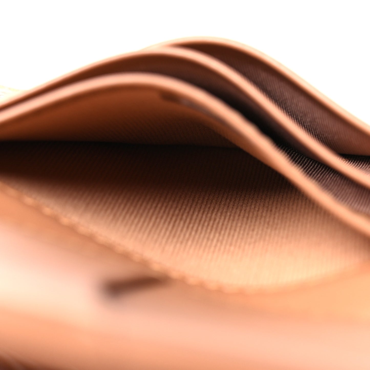 Grained Calfskin Quilted Card Holder Wallet Brown