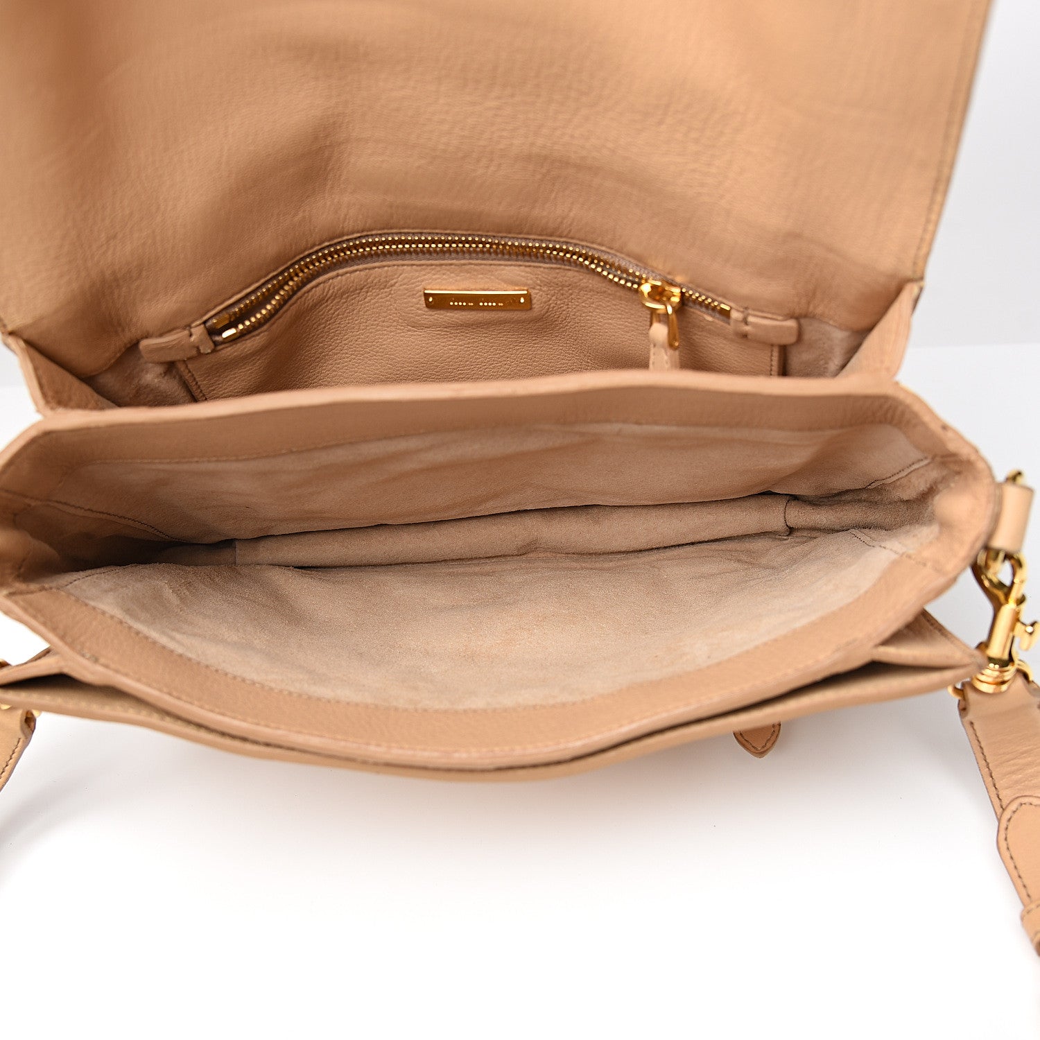 Miu Miu Cervo Flap Satchel Beige 4 of 10