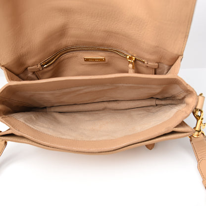 Miu Miu Cervo Flap Satchel Beige 4 of 10