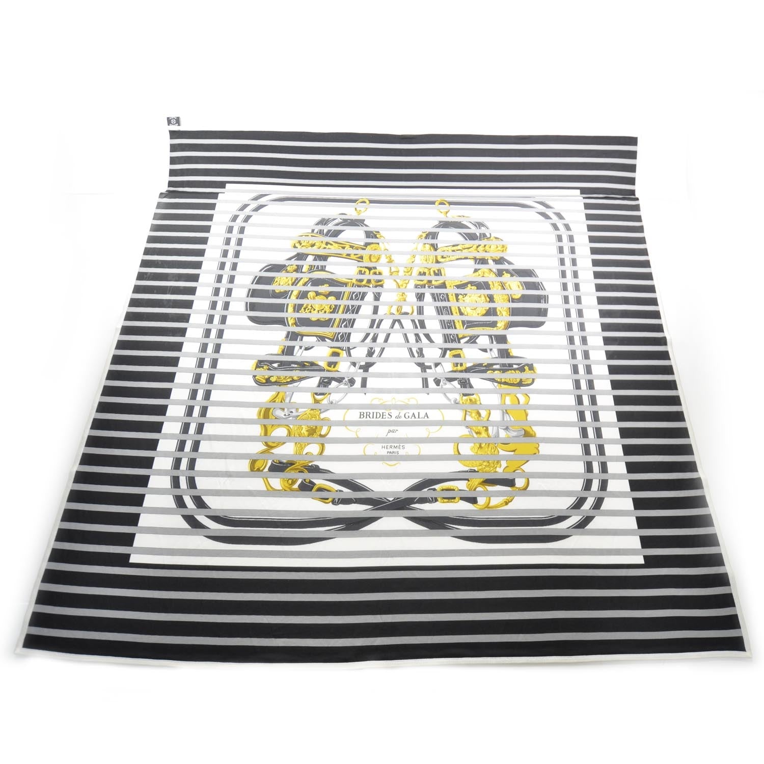 Hermes Silk Jersey Brides De Gala Scarf 90 Black 1 of 6