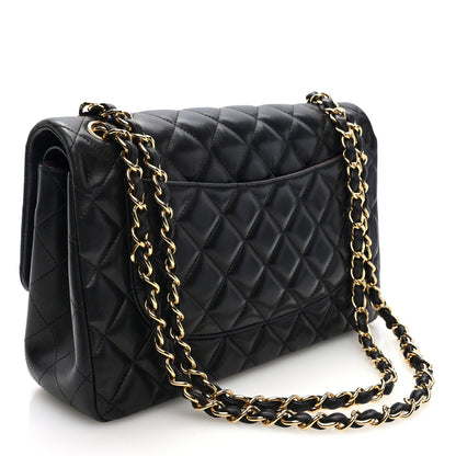 Chanel Lambskin Quilted Jumbo Double Flap Black 3 of 10