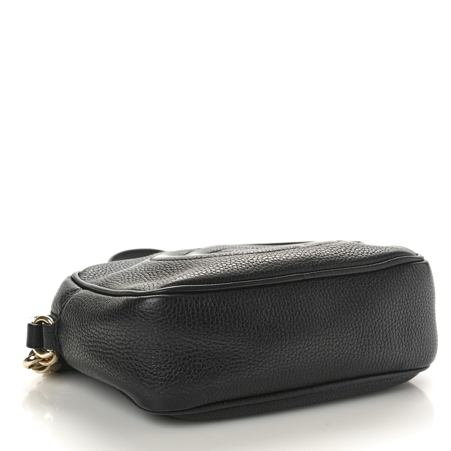 Pebbled Calfskin Small Soho Disco Bag Black