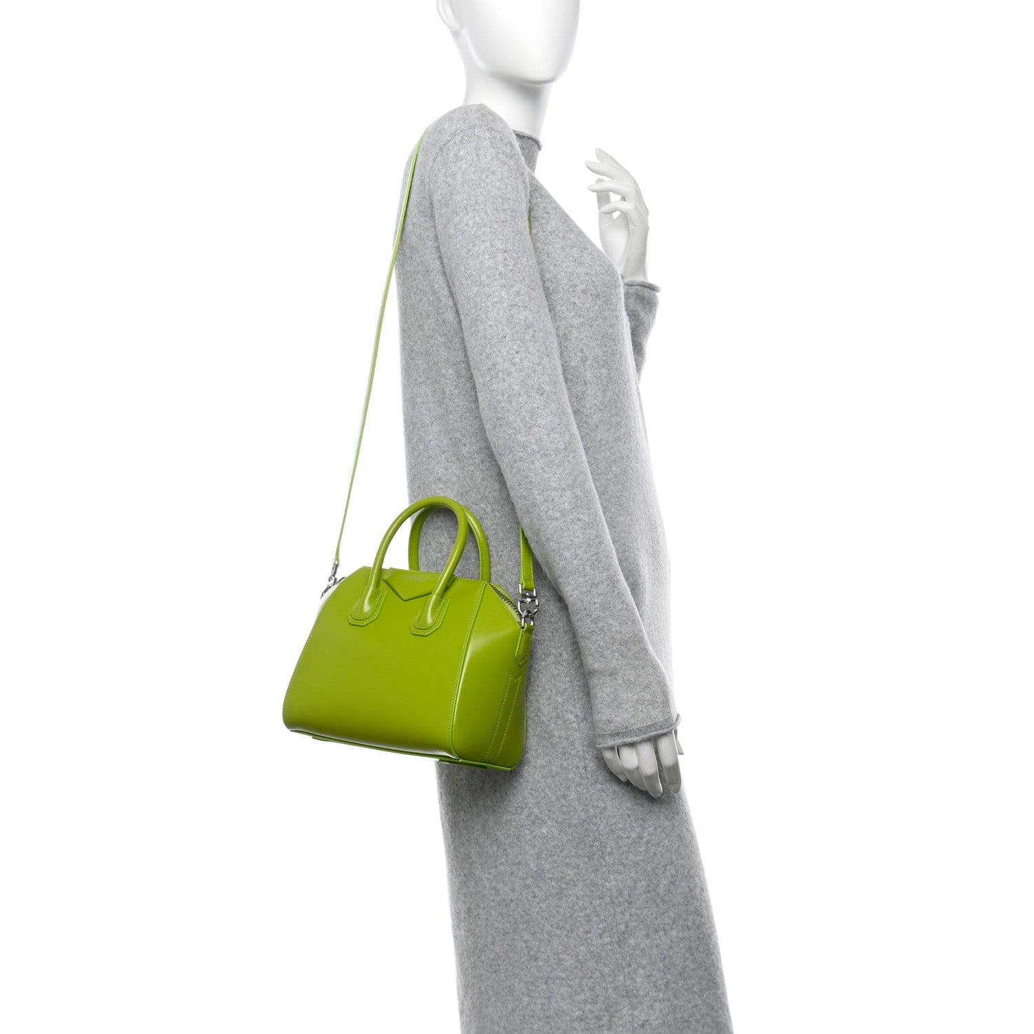Givenchy Shiny Lord Calfskin Mini Antigona Citrus Green 2 of 11