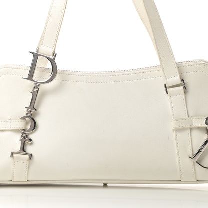 Christian Dior Calfskin Logo Charms Boston White 8 of 17